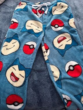 Blue Snorlax & Poké Ball Kids Pajama Pants - Cute Sleepwear